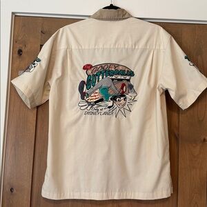 Disney resort Goofy Gutterballs bowling Style shirt Mens S Hipster Embroidered